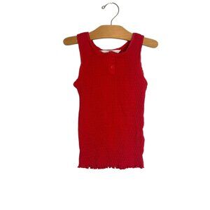 H&M Red Ribbed Tank Top Size 8/10
